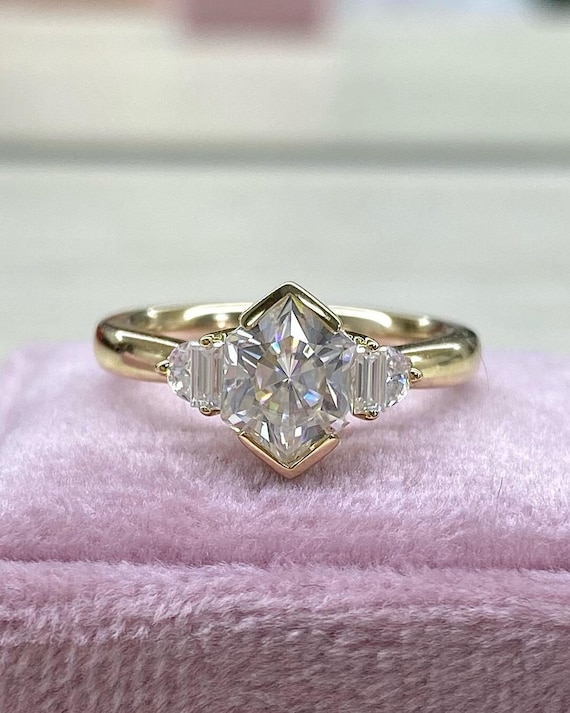 1.50 Carat Lab Grown Diamond Ring Set, 14K Gold Wedding Promise Ring