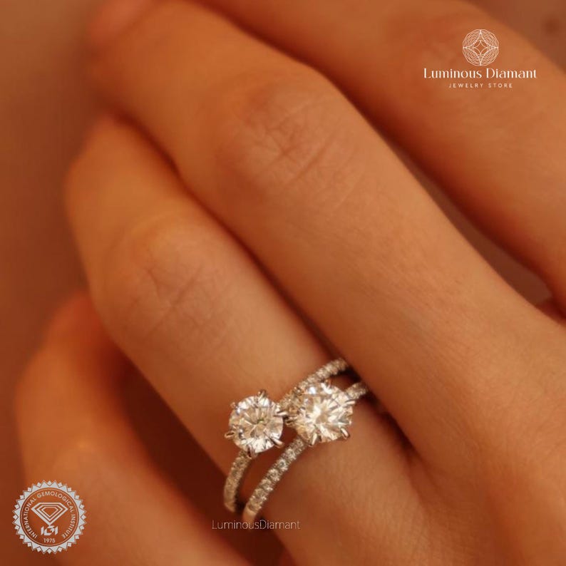 Round Lab Grown Diamond Engagement Ring, 14K Gold Solitaire Ring - Etsy