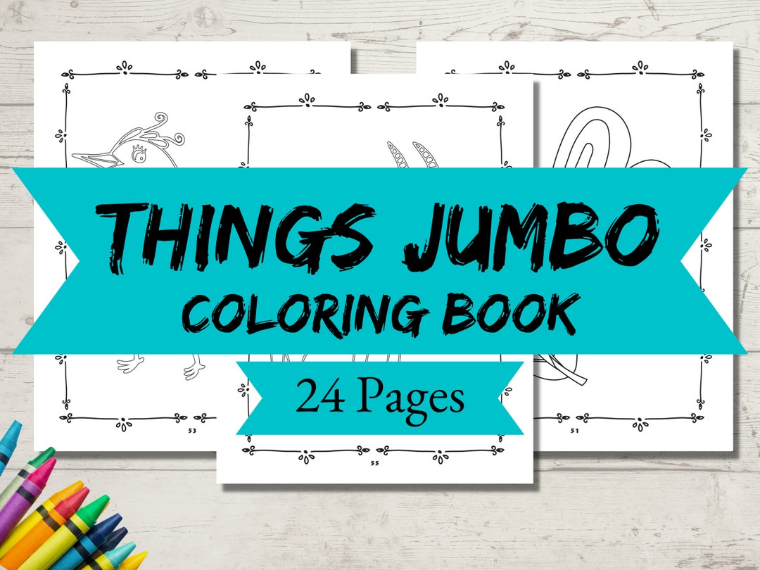 Things Jumbo Coloring Book, Adult Coloring Book, Jumbo Gifts, Custom