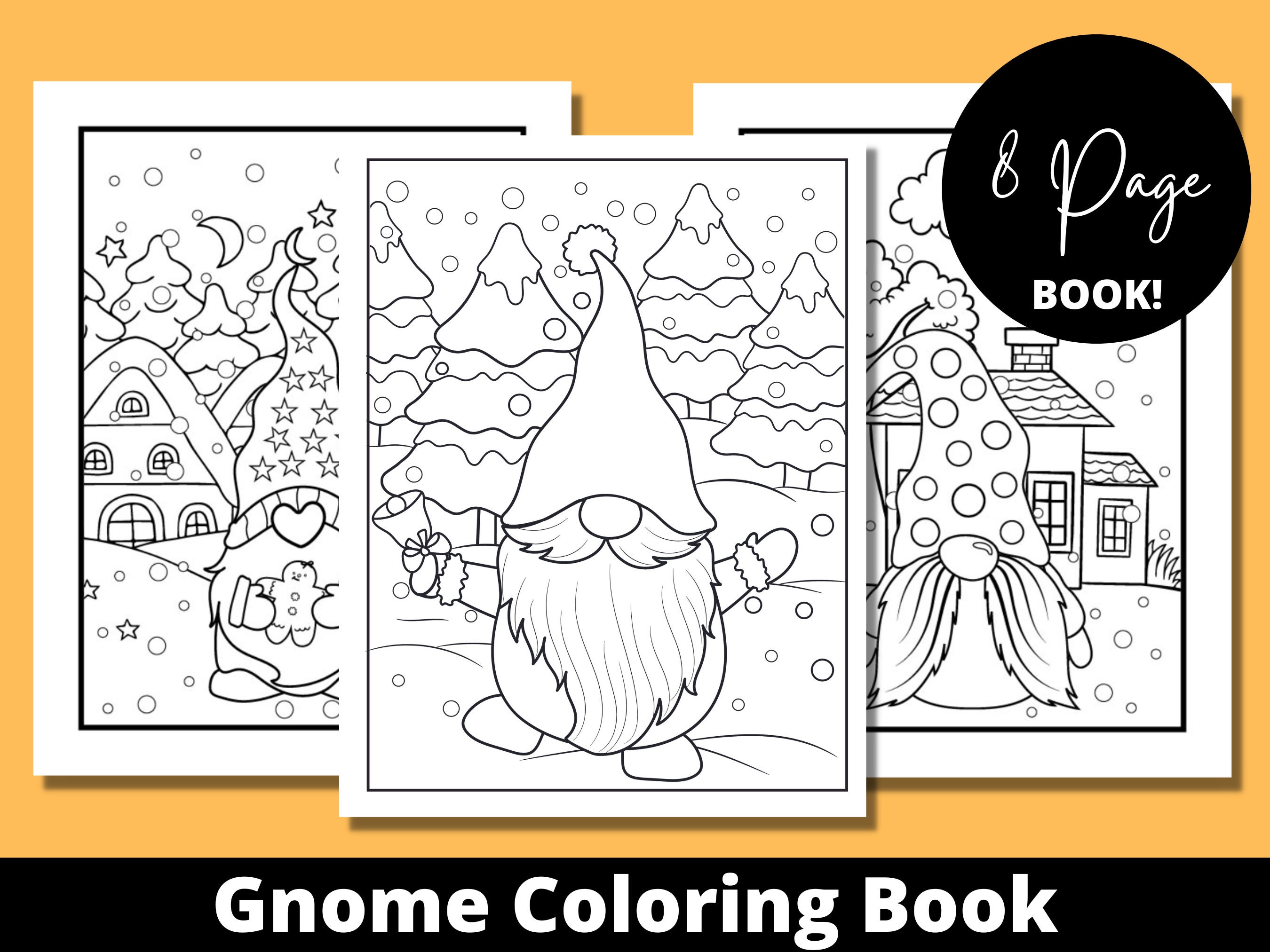 Gnome Coloring Book Adult Coloring Book Gnome Gifts Custom - Etsy