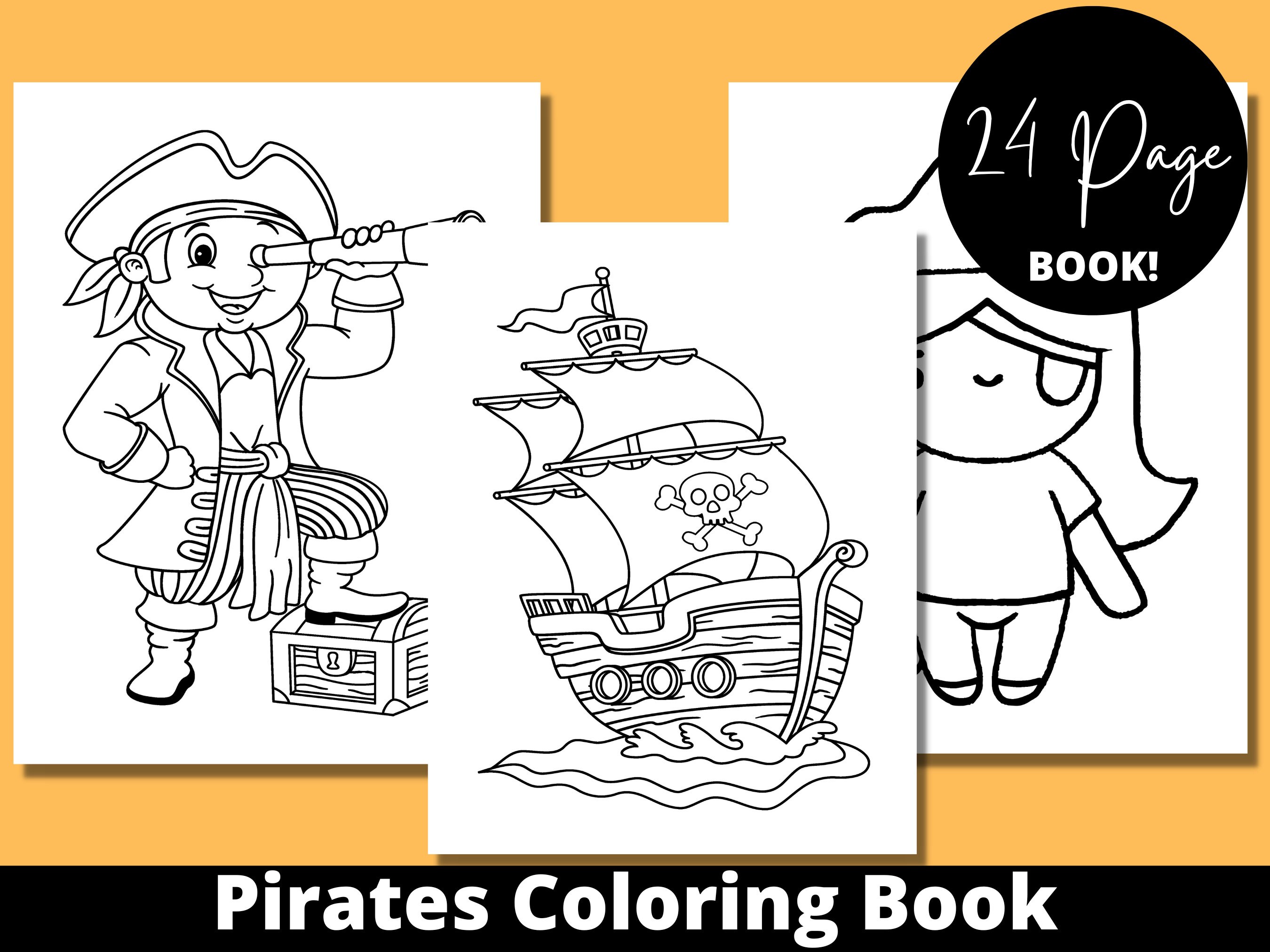Pirates Coloring Book Adult Coloring Book Pirates Gifts Etsy