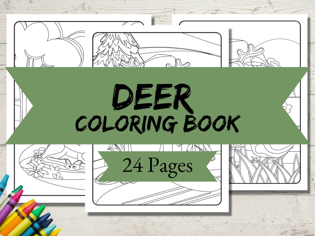 Deer Coloring Book Adult Coloring Book Deer Gifts Custom - Etsy