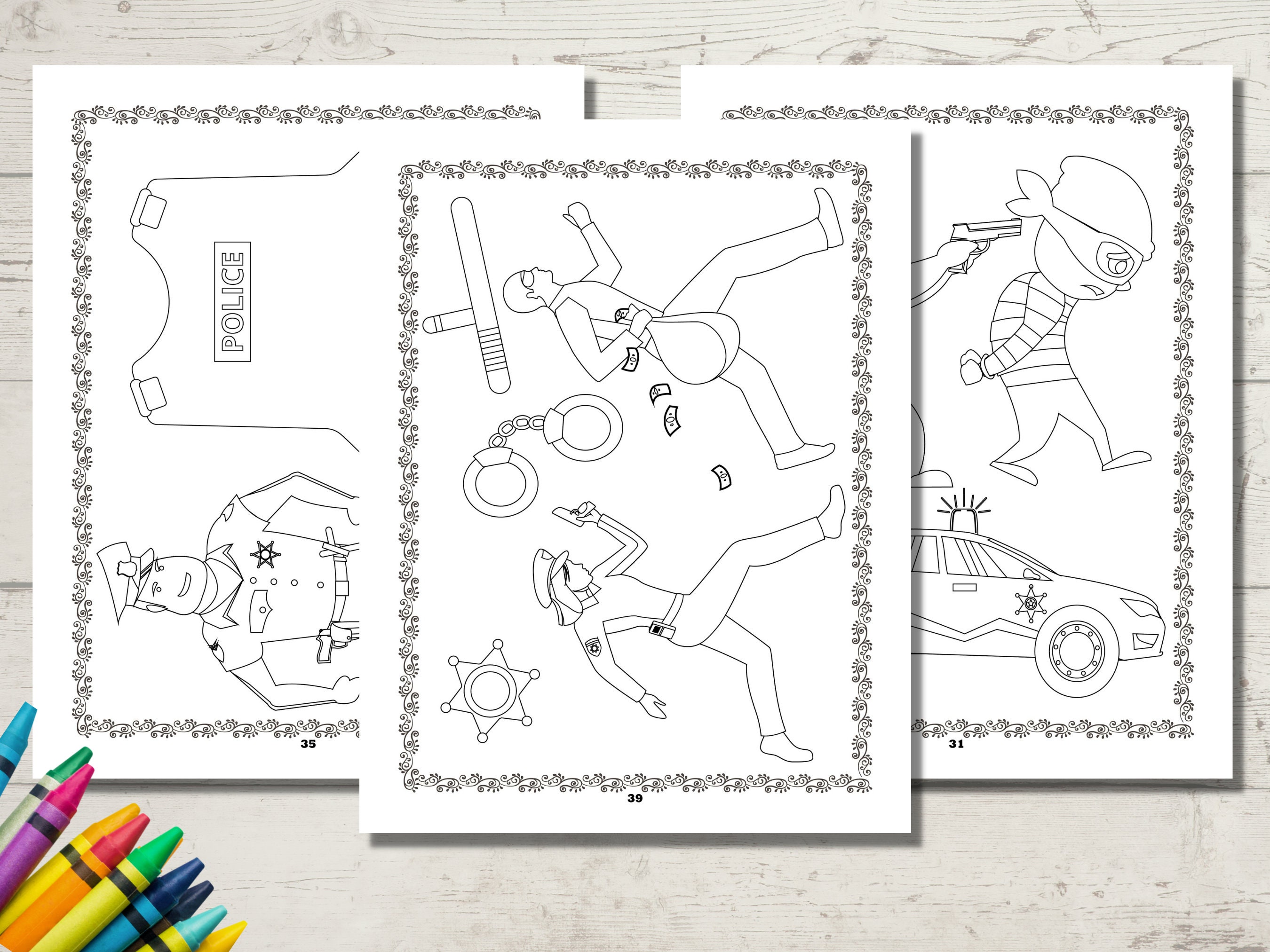 Police Coloring Book Adult Coloring Book Police Gifts Custom