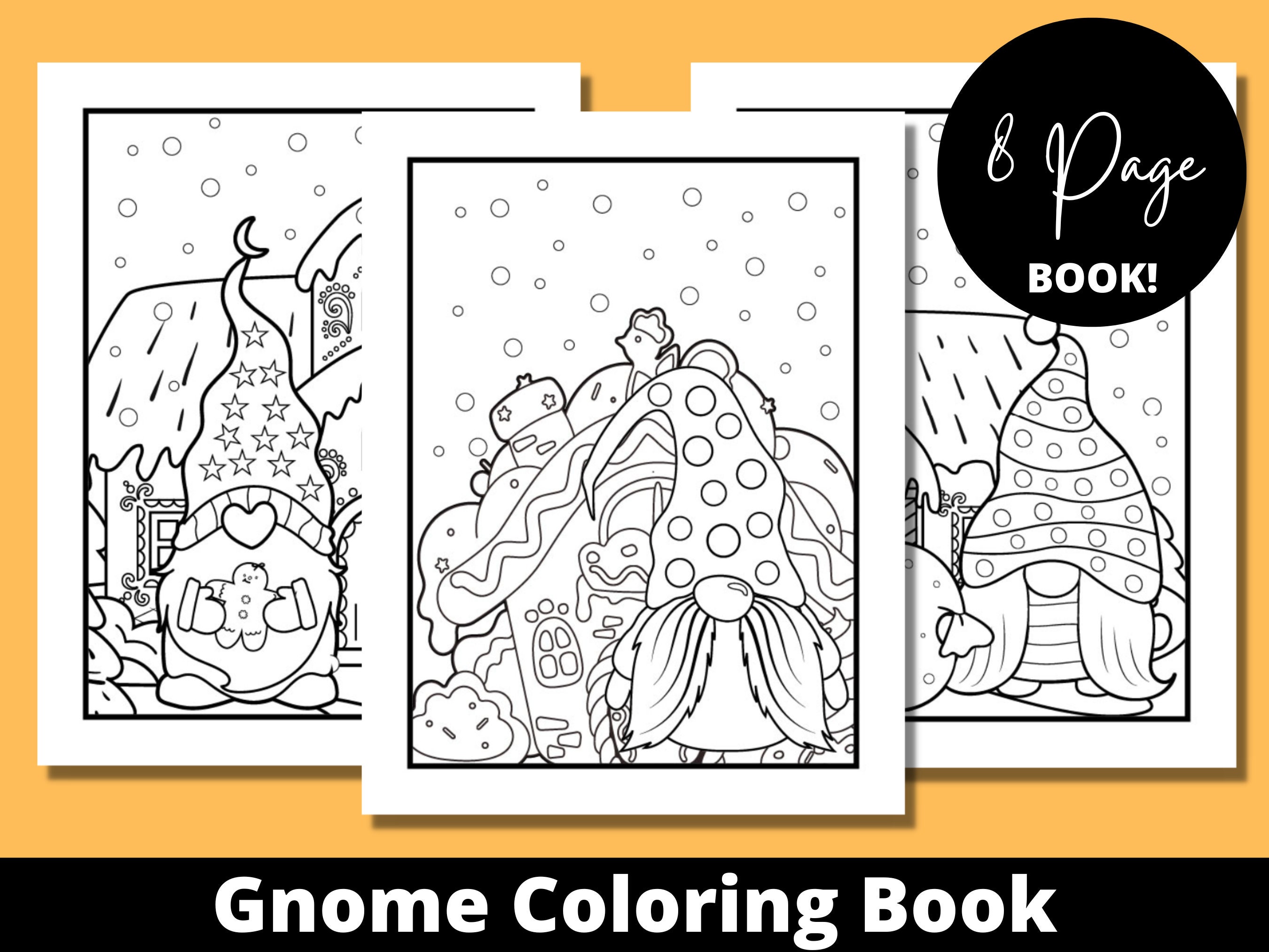 Gnome Coloring Book Adult Coloring Book Gnome Gifts Custom - Etsy