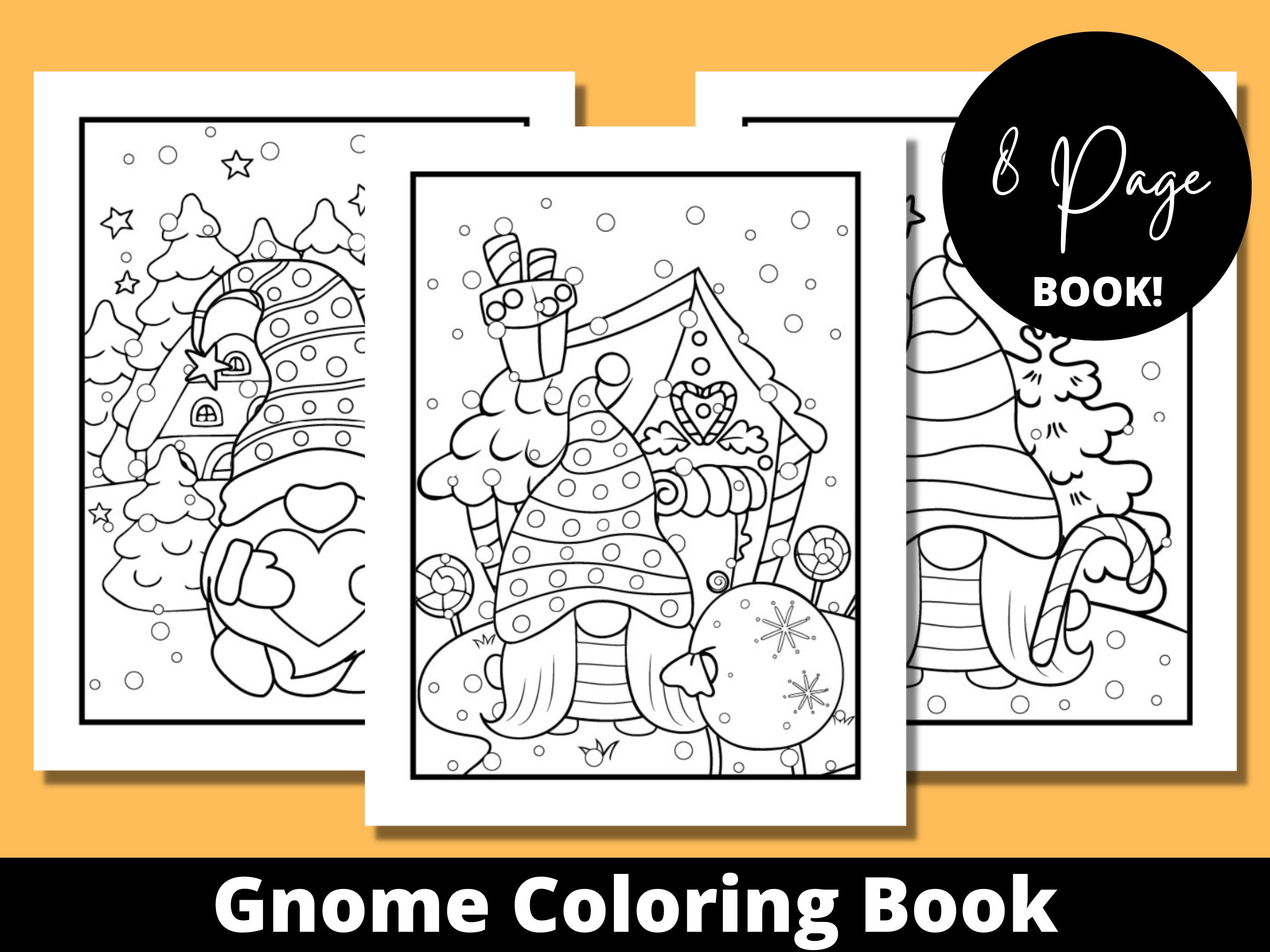 Gnome Coloring Book Adult Coloring Book Gnome Gifts Custom - Etsy