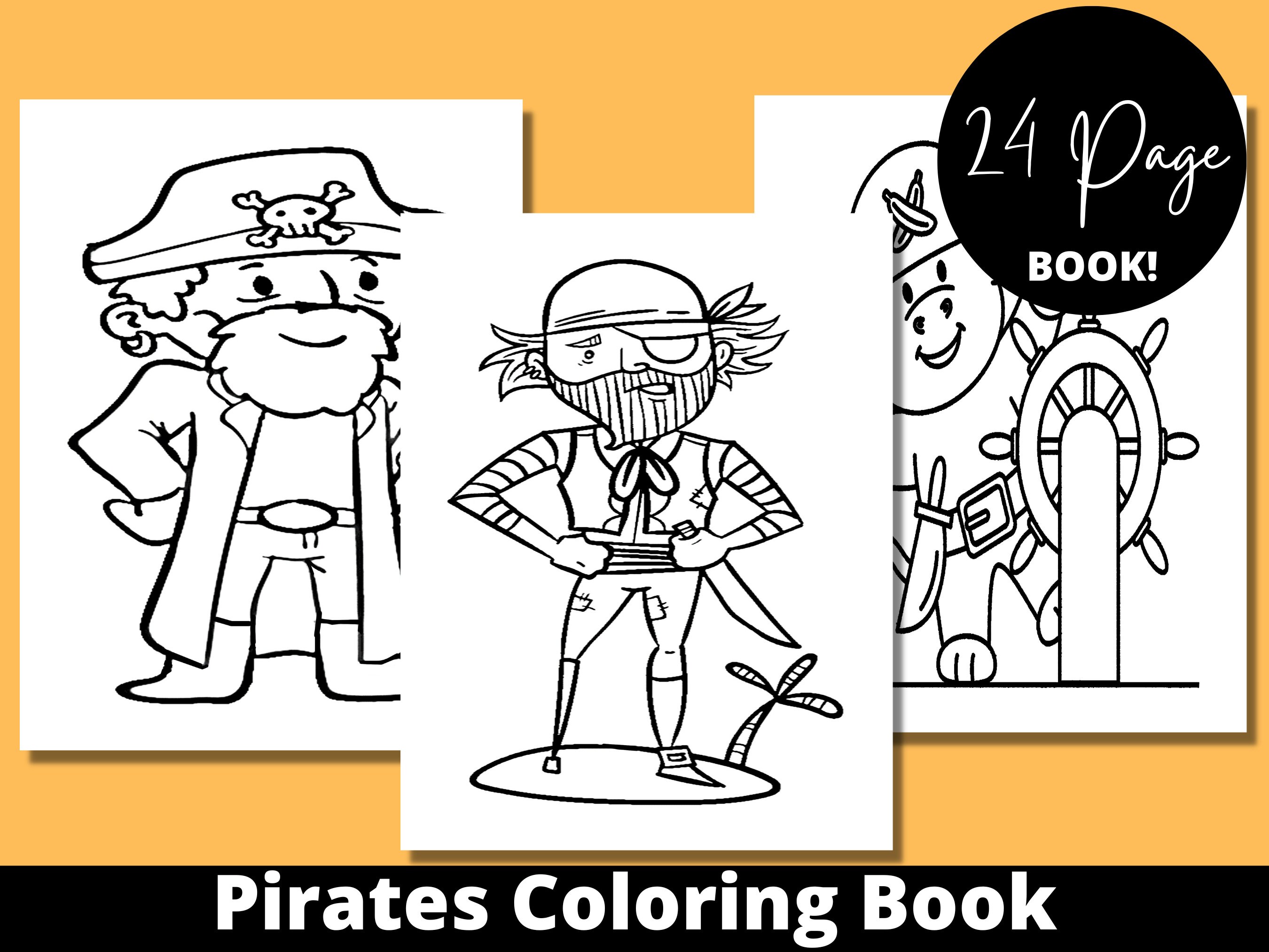 Pirates Coloring Book Adult Coloring Book Pirates Gifts Etsy