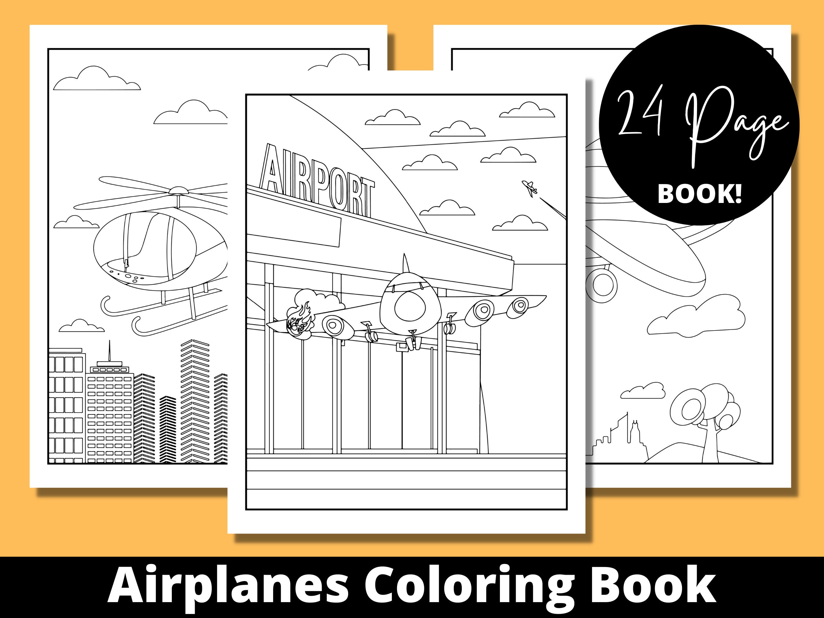 Airplanes Coloring Book Adult Coloring Book Airplanes Gifts - Etsy