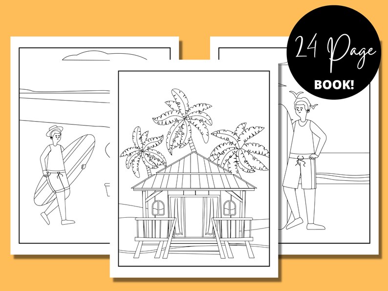 Beach Coloring Book Adult Coloring Book Beach Gifts Custom - Etsy