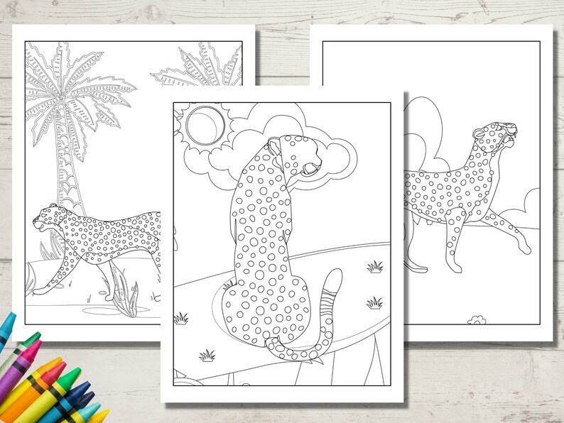 Cheetah Coloring Book, Adult Coloring Book, Cheetah Gifts, Custom ...