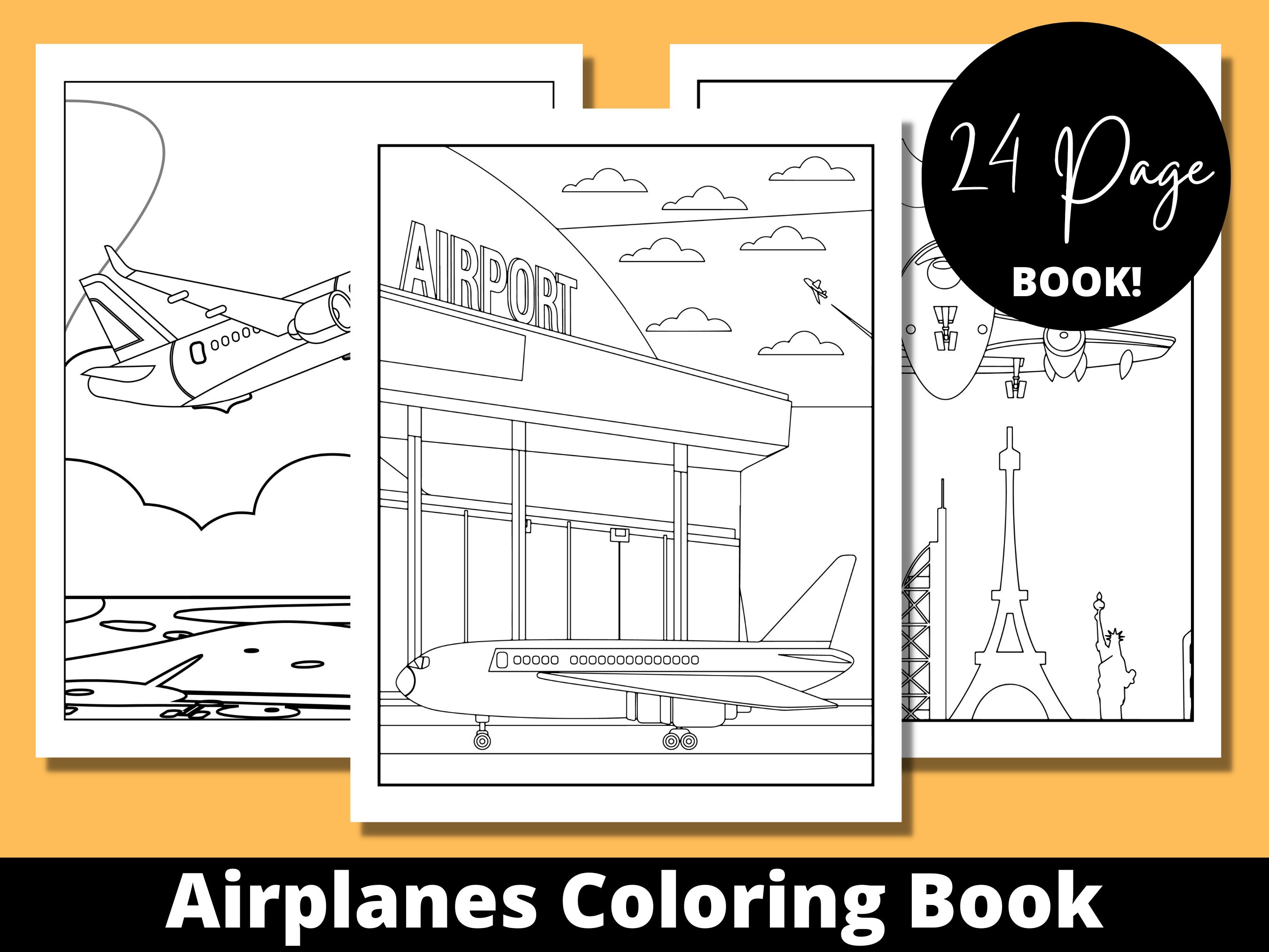 Airplanes Coloring Book Adult Coloring Book Airplanes Gifts - Etsy