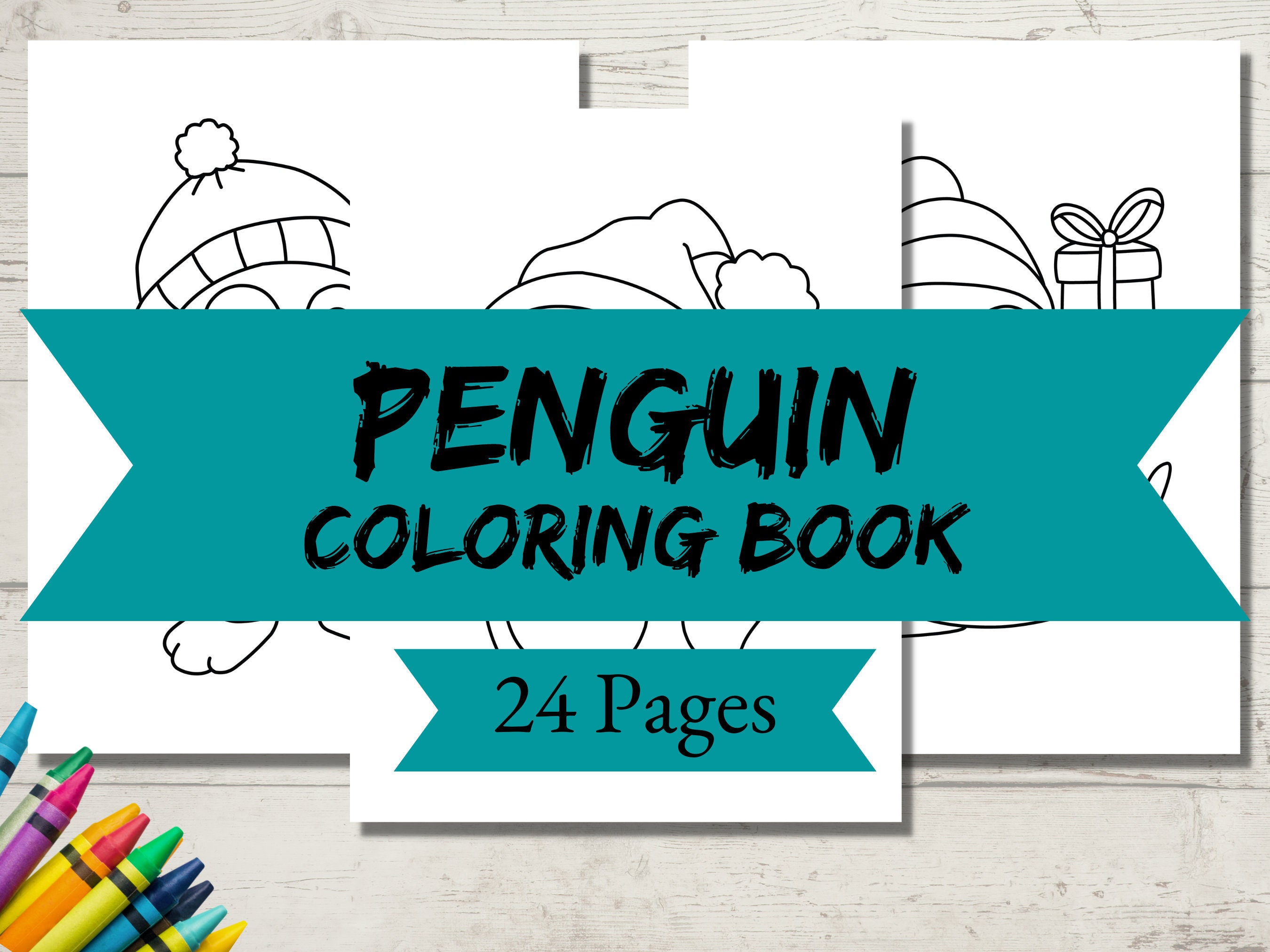 Penguin Coloring Book, Adult Coloring Book, Penguin Gifts, Custom