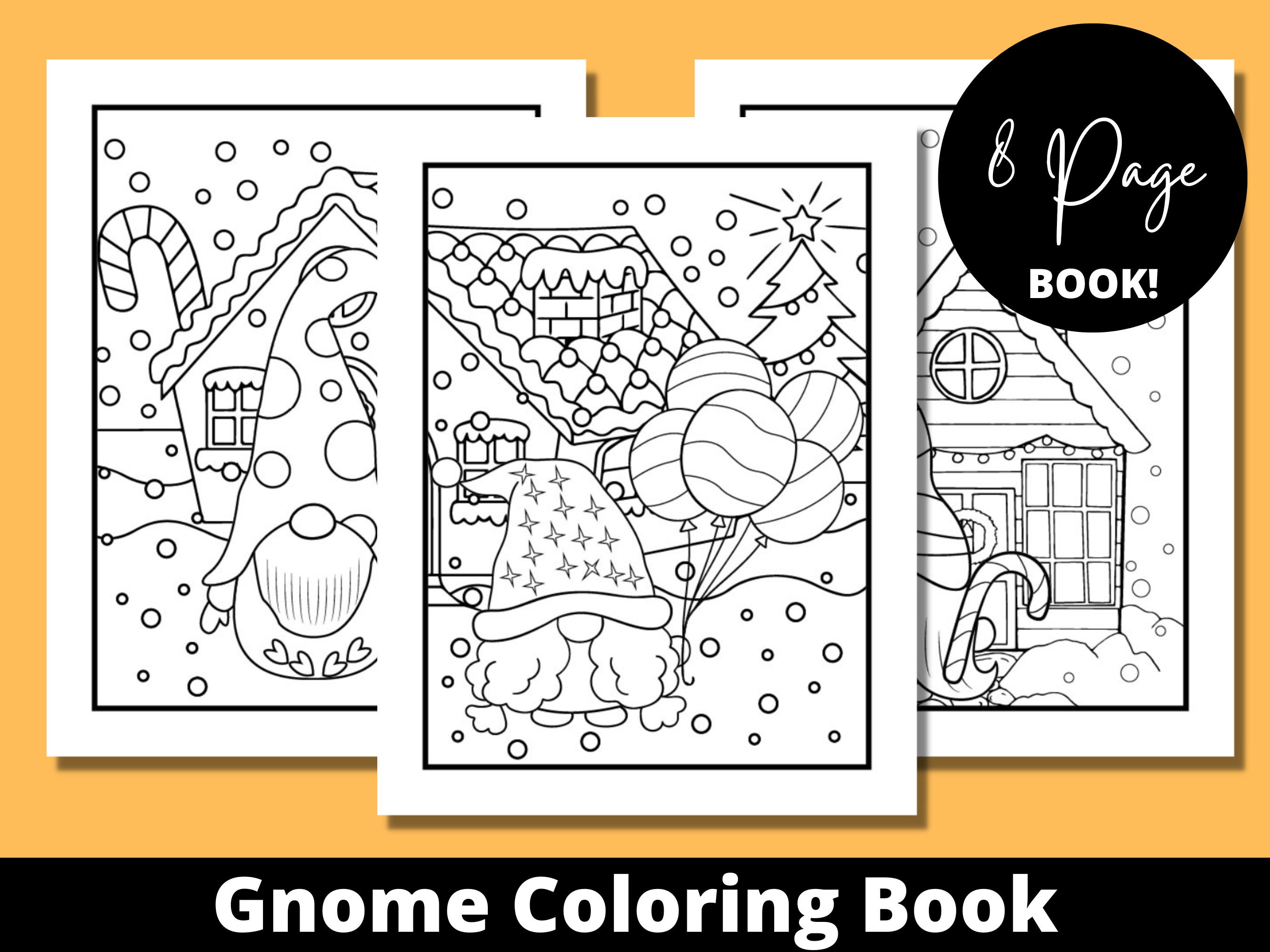 Gnome Coloring Book Adult Coloring Book Gnome Gifts Custom - Etsy