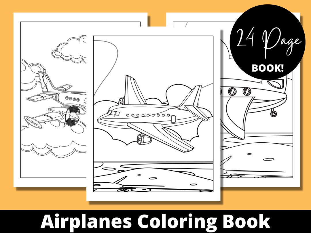 Airplanes Coloring Book, Adult Coloring Book, Airplanes Gifts, Custom