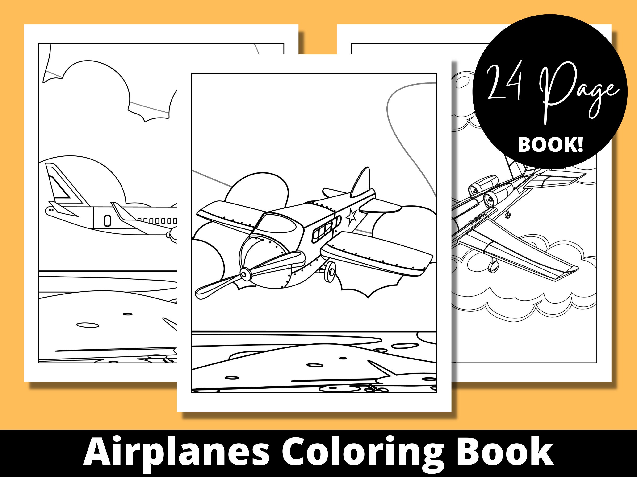 Airplanes Coloring Book Adult Coloring Book Airplanes Gifts - Etsy
