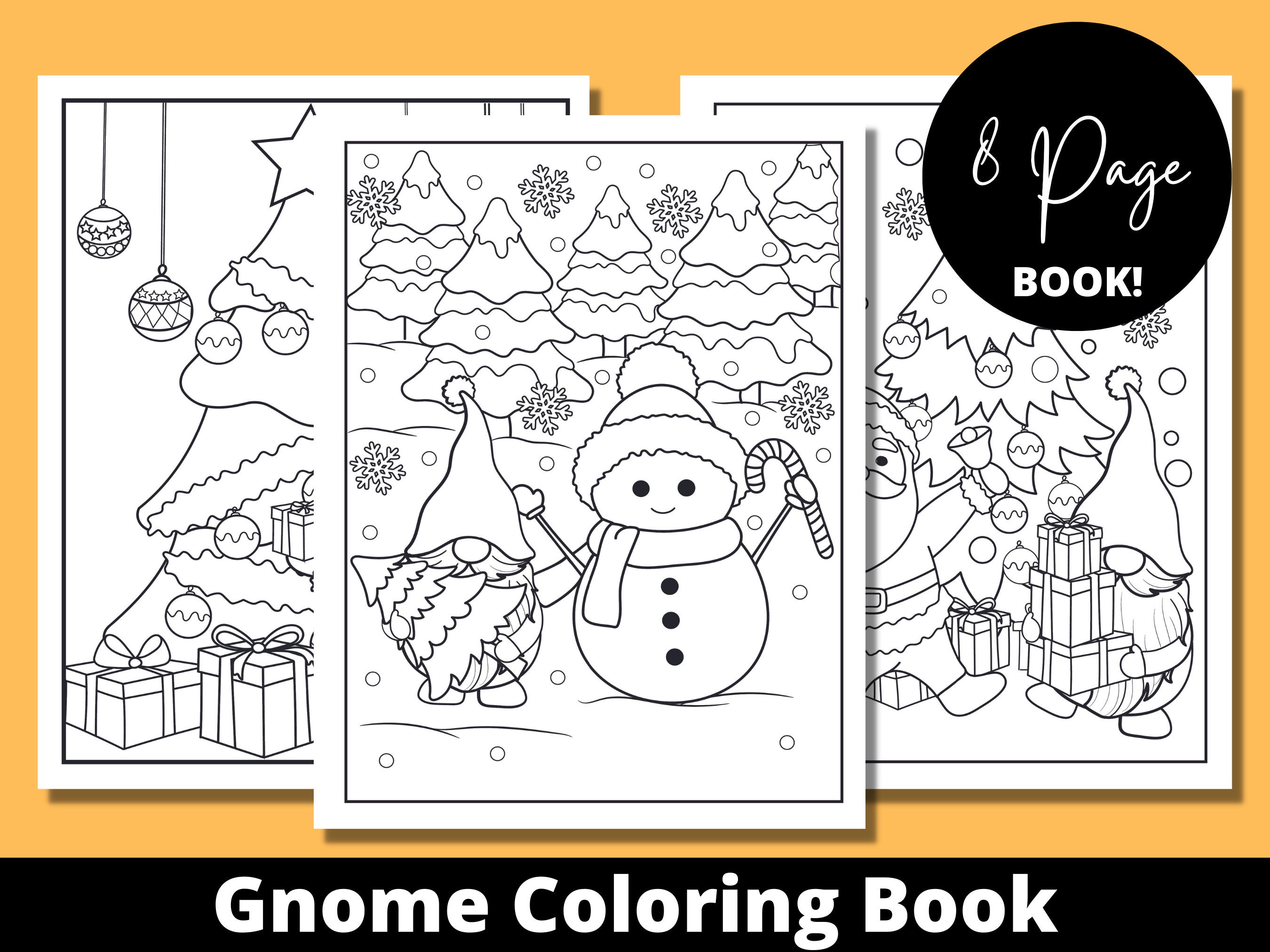 Gnome Coloring Book Adult Coloring Book Gnome Gifts Custom - Etsy