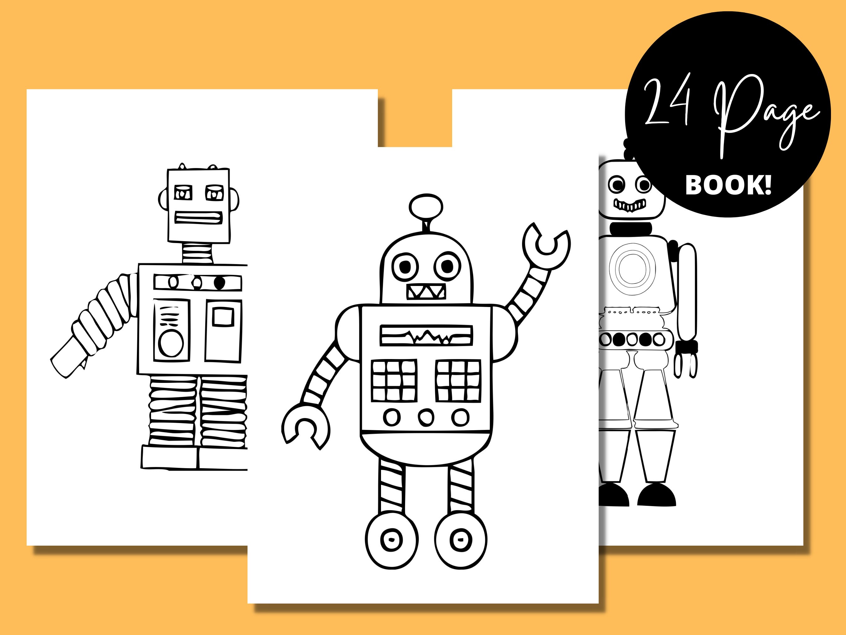 Robots Coloring Book Adult Coloring Book Robots Gifts Etsy