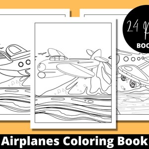 Airplanes Coloring Book Adult Coloring Book Airplanes Gifts - Etsy