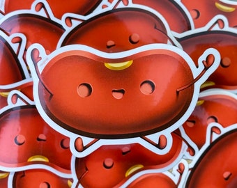 Bean Sticker Reading Bean | Cute Vinyl Sticker - Etsy