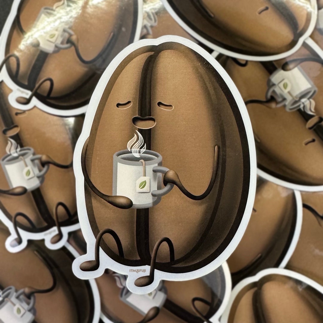 Rarest Sticker Bean Coffee Bean Sticker || Water Resistant || Adorable, Cute, Funny, Food ...