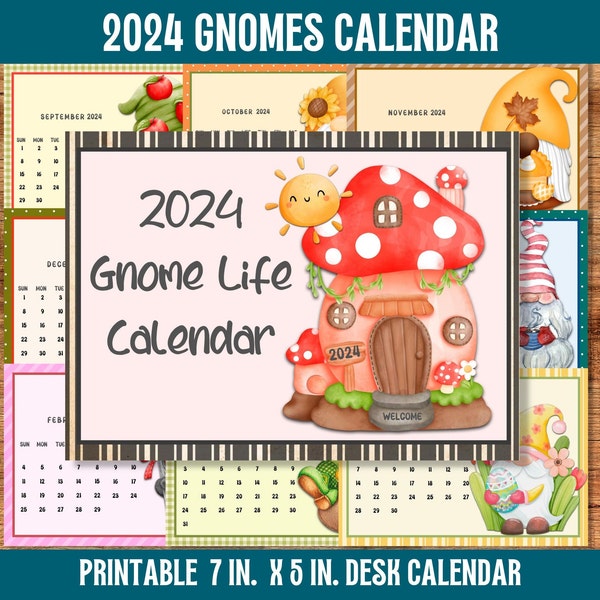 Gnome 2024 Calendars Etsy
