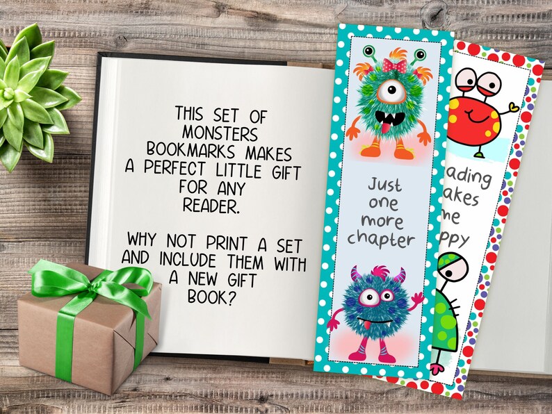 2024 Printable Monsters Wall Calendar and Bookmarks Combo Etsy France