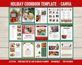Holiday Cookbook Template: Editable Family Recipe Collection (Canva, PDF)