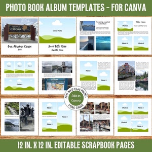 Photo Book 12x12 Scrapbook Canva Templates | Digital Photo Album Canva Scrapbooking Templates | Digital Download