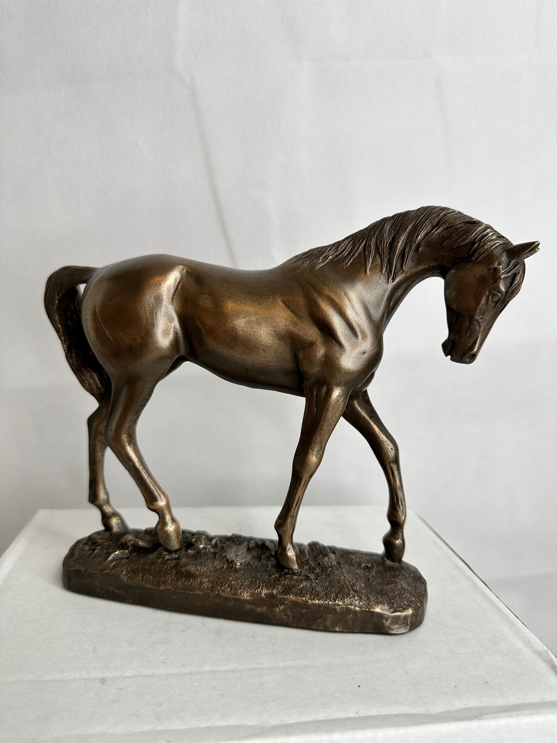 Graceful Cold Cast Bronze Horse Sculpture Home Decor Birthday Etsy UK