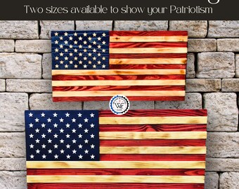 Rustic American Flag | Wooden Patriotic Wall Art Decor | Distressed ...