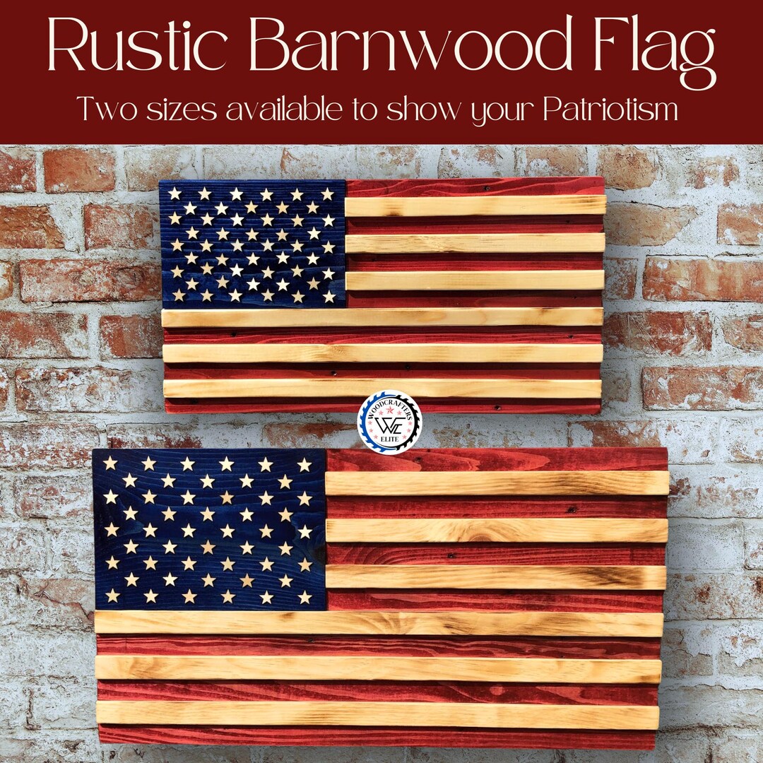 Rustic American Flag | Wooden Patriotic Wall Art Decor | Distressed ...
