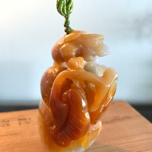 Vintage Chinese Natural Jade Hand Carved  Lucky three-legged fortune Toad  from the1970s