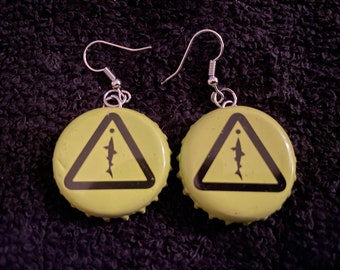 Recycled Dogfish Head 120 Beer Bottle Cap Earrings