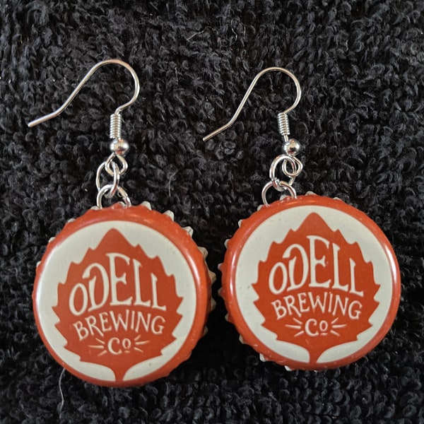 Recycled Odell Beer Bottle Cap Earrings FREE SHIPPING!