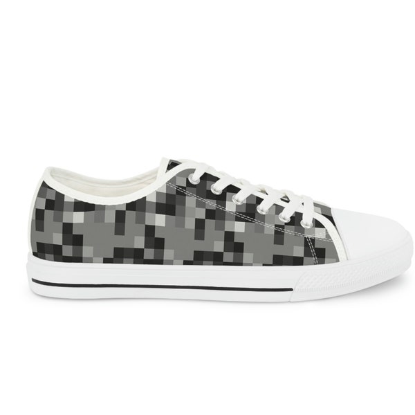 Men's Low Top Sneakers, Pixels, Pixelated Shoes, Pixel Lover, Men's Shoes, Gift For Pixel Lover, Unique Shoes