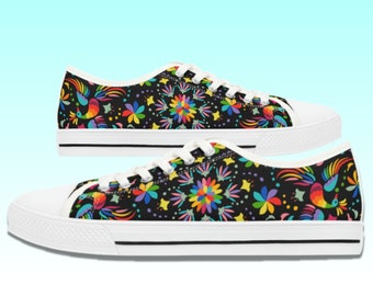 Zapatillas bajas con estampado de pavo real: zapatos de lona coloridos para mujer
