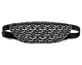 Bat Print Fanny Pack: Gothic Punk Waist Bag, Witchy Accessory