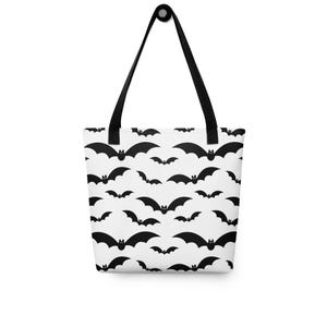 Bat Tote Bag | Halloween Bat, Gothic Tote, Spooky Witchy Style | Reusable Canvas Tote for Trick or Treating | Gothic Bag | Bat Lover Gift