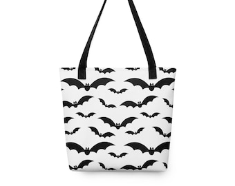 Bolsa de tela con diseño de murciélago gótico: bolsa de lona reutilizable con un toque espeluznante de bruja