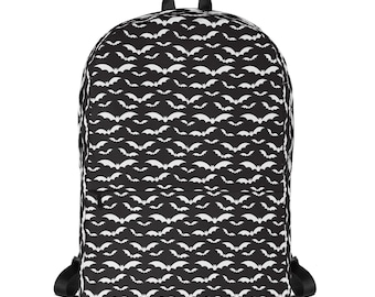 Sac à dos imprimé chauve-souris | Sac gothique Dark Academia | Accessoire d'Halloween