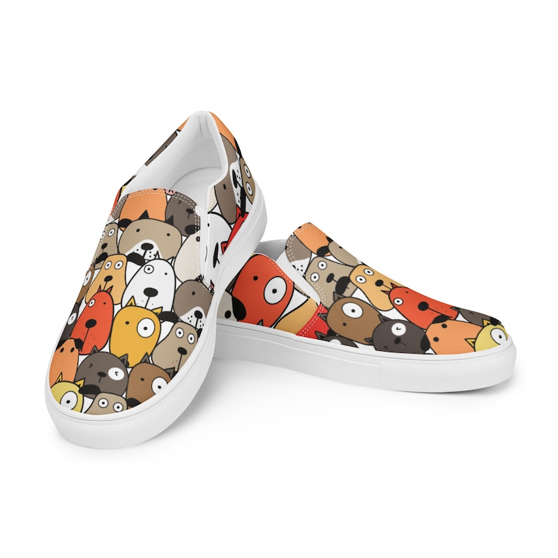 Dog Maltese Puppy Pattern Print Black Sneaker Shoes For Men Women main image 1
