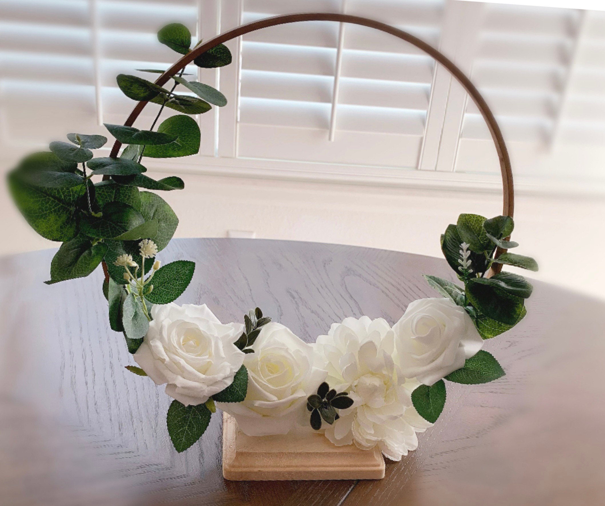 Handmade Gold Hoop Centerpieces With White and Ivory Etsy