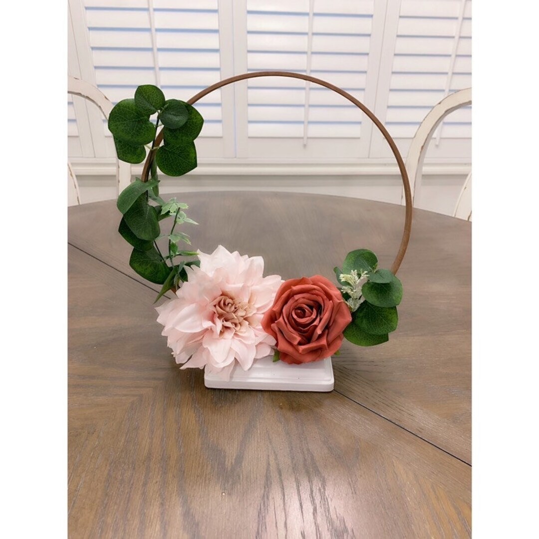 Handmade Rose Gold Hoop Centerpieces With Beautiful Light Pink Etsy