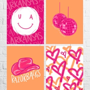 Custom Pink and Orange College Apartment/Decor Posters for Digital Download