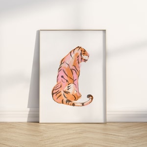 Tiger Pink and Orange Wall/Dorm Decor for Digital Download