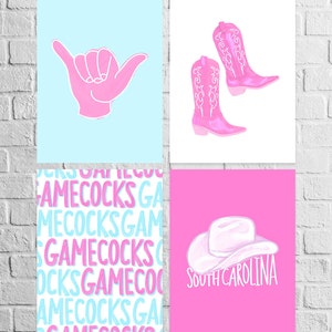 Columbia South Carolina Pink and Blue Trendy Prints for Digital Download