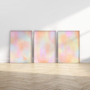 Water Color Pink Orange Blue Yellow Simple Trendy Wall/Dorm Decor for Digital Download