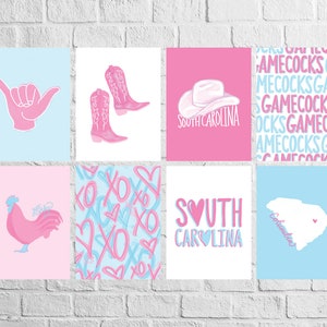 Complete Set Columbia South Carolina Pink and Blue Trendy Prints for Digital Download