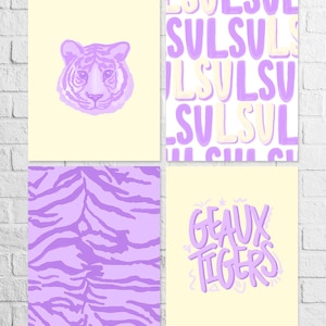 Louisiana Tigers Dorm Decor Trendy Wall Art Prints for Digital Download