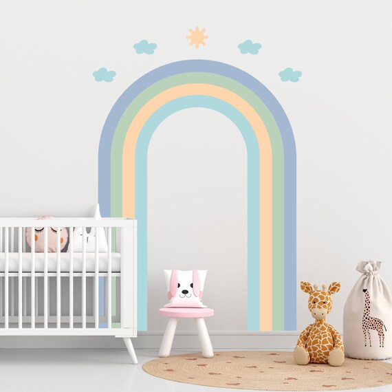 Peel And Stick Wall Decals 72-Piece Bohemian Rainbow Wall Stickers ...