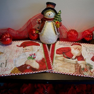 Christmas Santa Stamp Placemat Set, Santa Placemat Set, Olde Saint Nicholas Placemats,